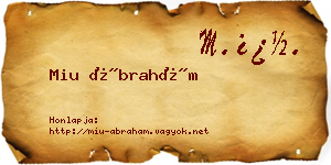 Miu Ábrahám névjegykártya